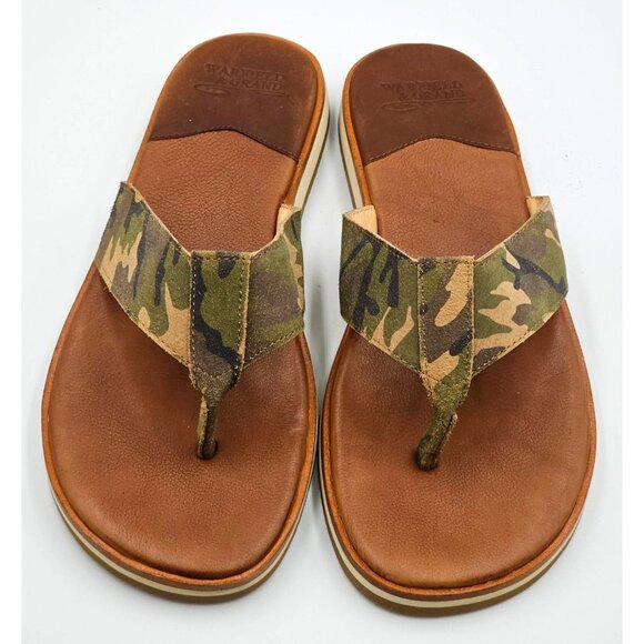 WARFIELD & GRAND Men's Camouflage Leather Casual Flip-Flops Sandals Sz 9 2297 - Picture 4 of 13